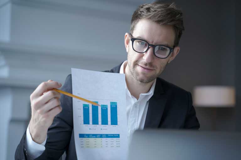 Business expert explaining high rate increase