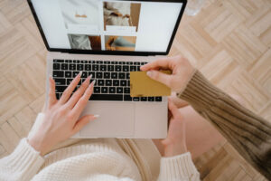 Woman buying clothes online