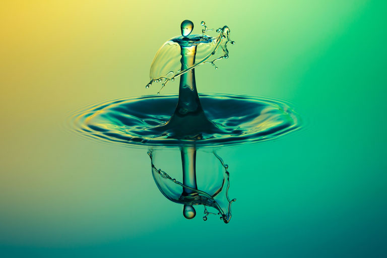 Drop of water splash