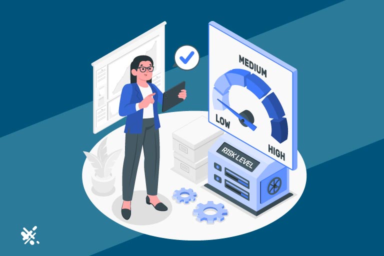 Risk analyst checking the risk level of a new business