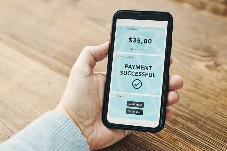 A travel app indicating the user had a successful payment