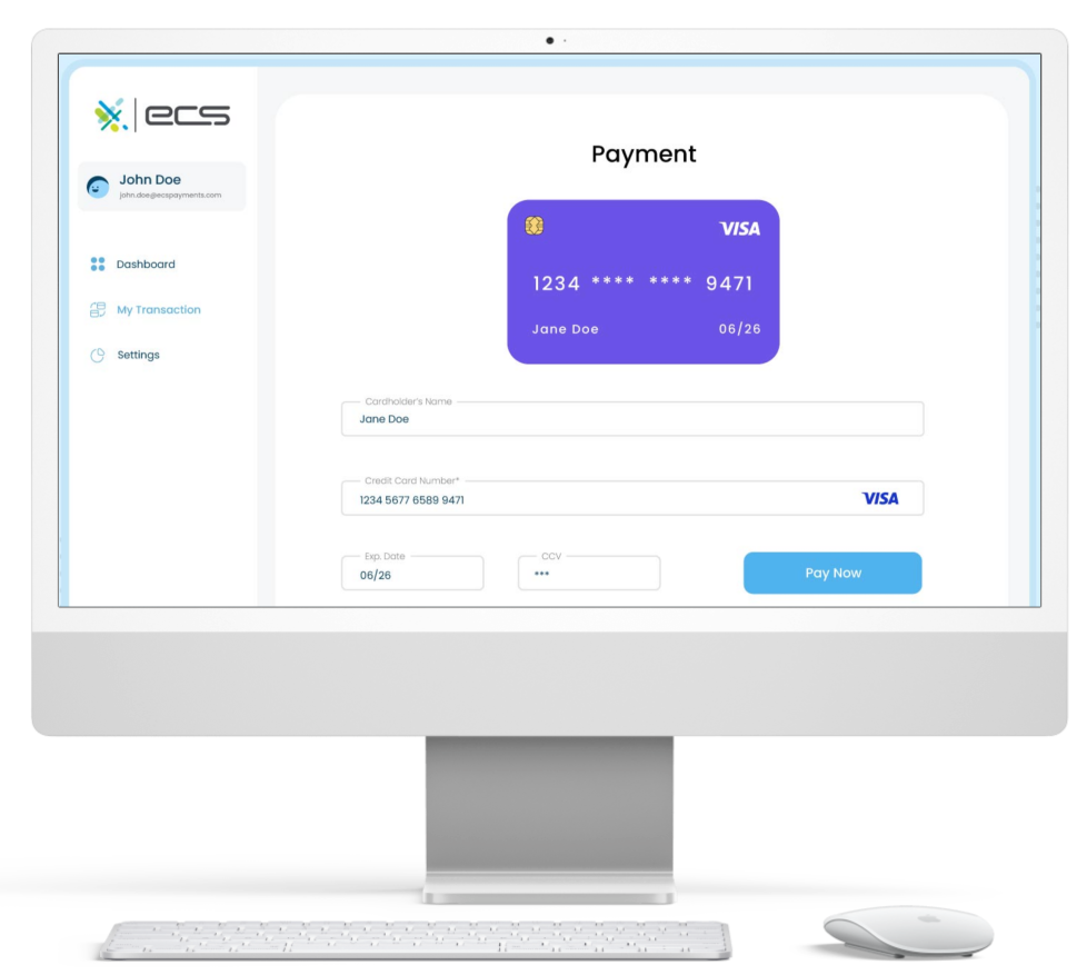 ECS portal transaction screen mockup