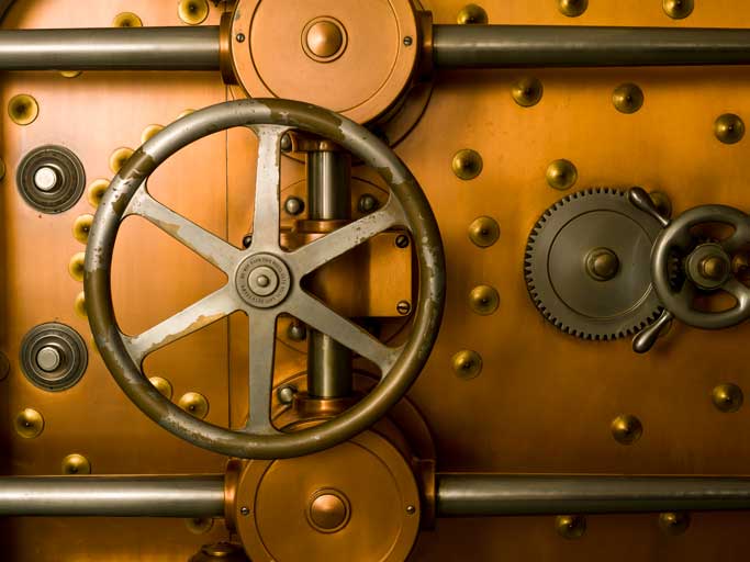 Picture of a yellow bank vault