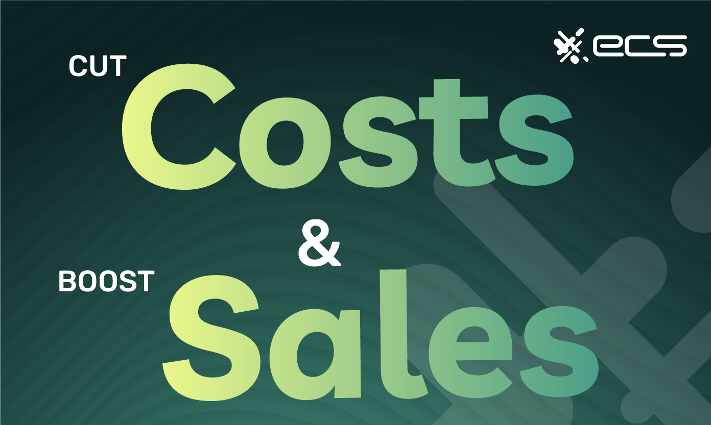 Cut costs and boost sales text with the ECS payments logo