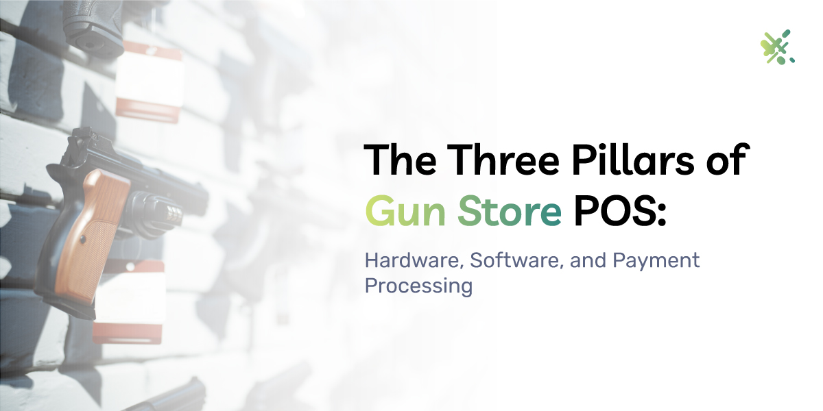 Picture showing several firearms on display inside a gun store