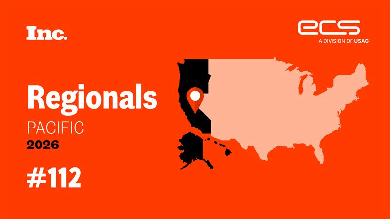 Graphic with orange background showing “Inc.” and “Regionals PACIFIC 2026 #112,” alongside a U.S. map highlighting the western (Pacific) region with a location pin and “ECS A Division of USAG” in the top right.